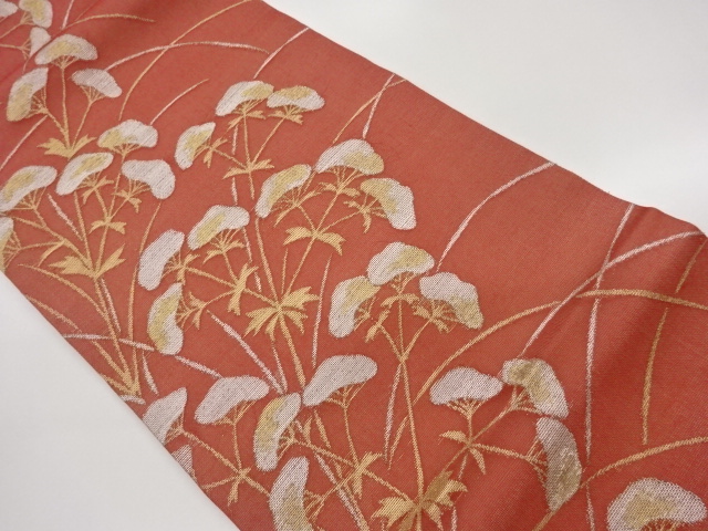 JAPANESE NAGOYA OBI FOR SUMMER / WOVEN FLOWER